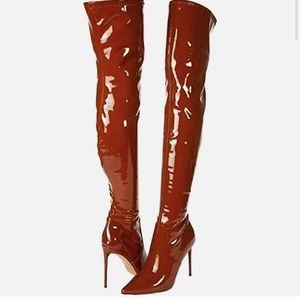 Steve Madden Viktory over the knee stiletto boots cognac size 8